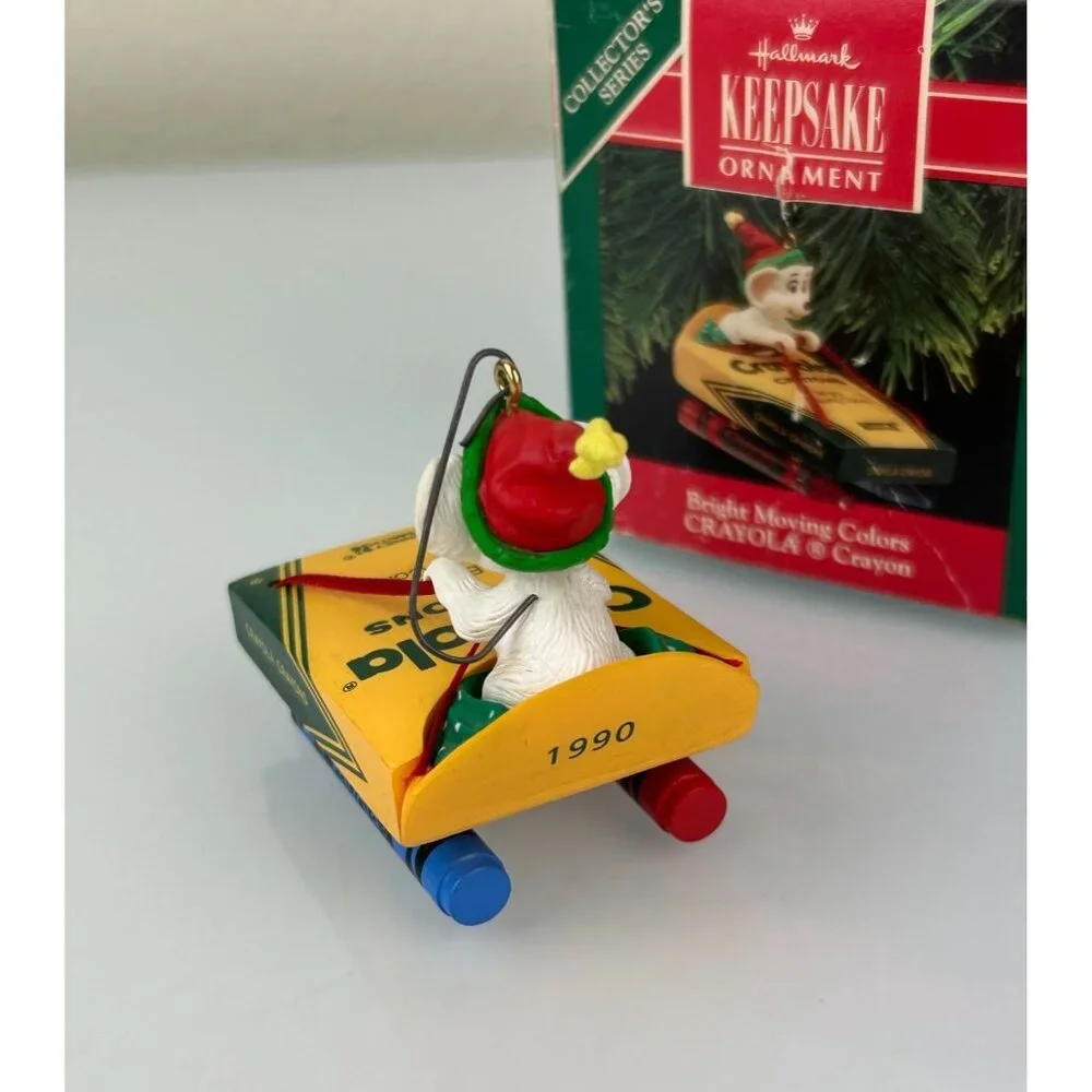 Hallmark Keepsake Ornament Crayola Crayon Bright Moving Colors Christmas Sled